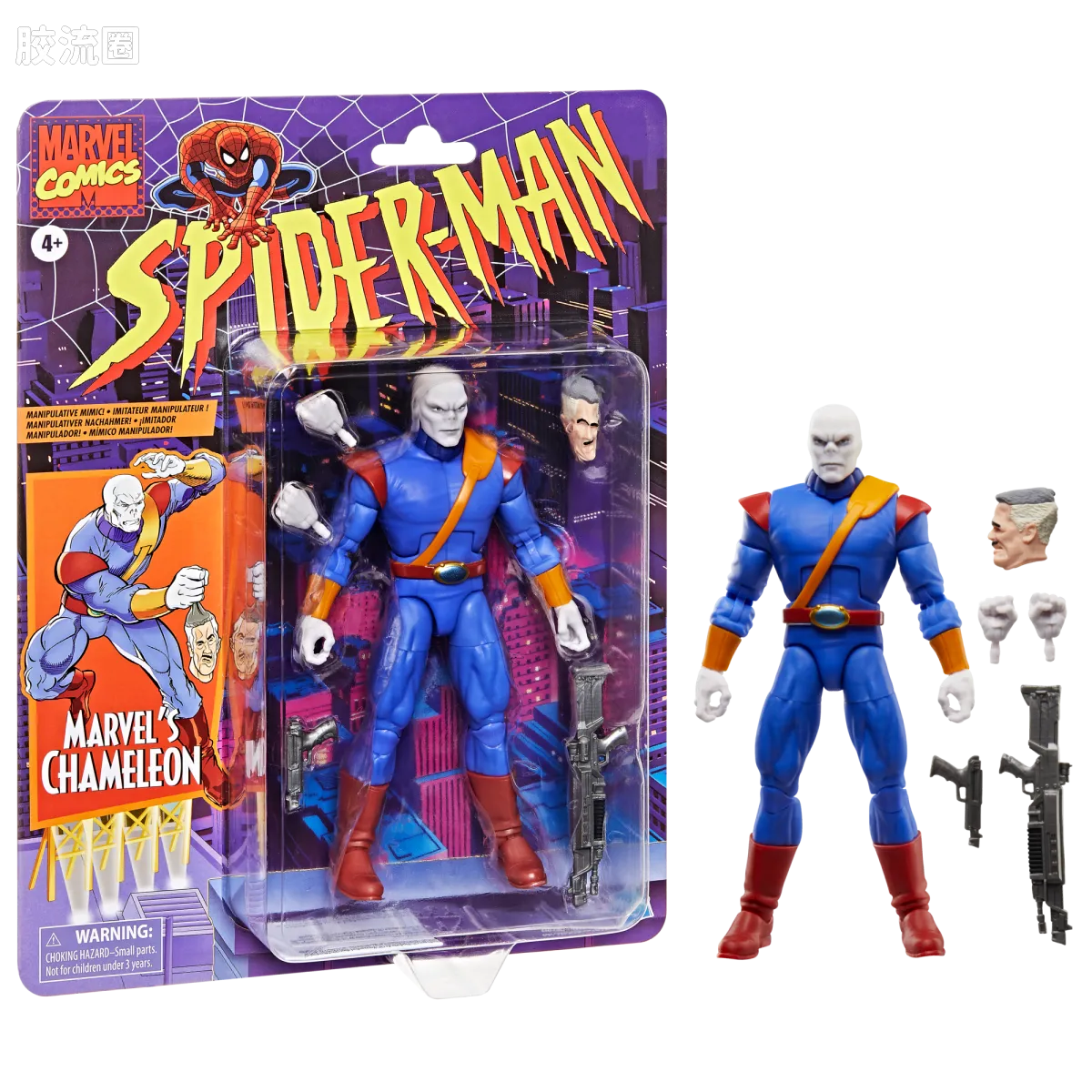 Marvel Legends/漫威传奇 可动人偶系列 蜘蛛侠94 动画 复古挂卡系列 变色龙 - 图片