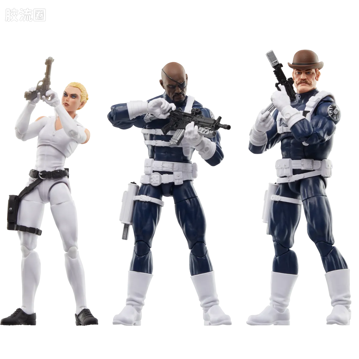 Marvel Legends/漫威传奇 可动人偶系列 美国队长系列 神盾局三人套 - 图片