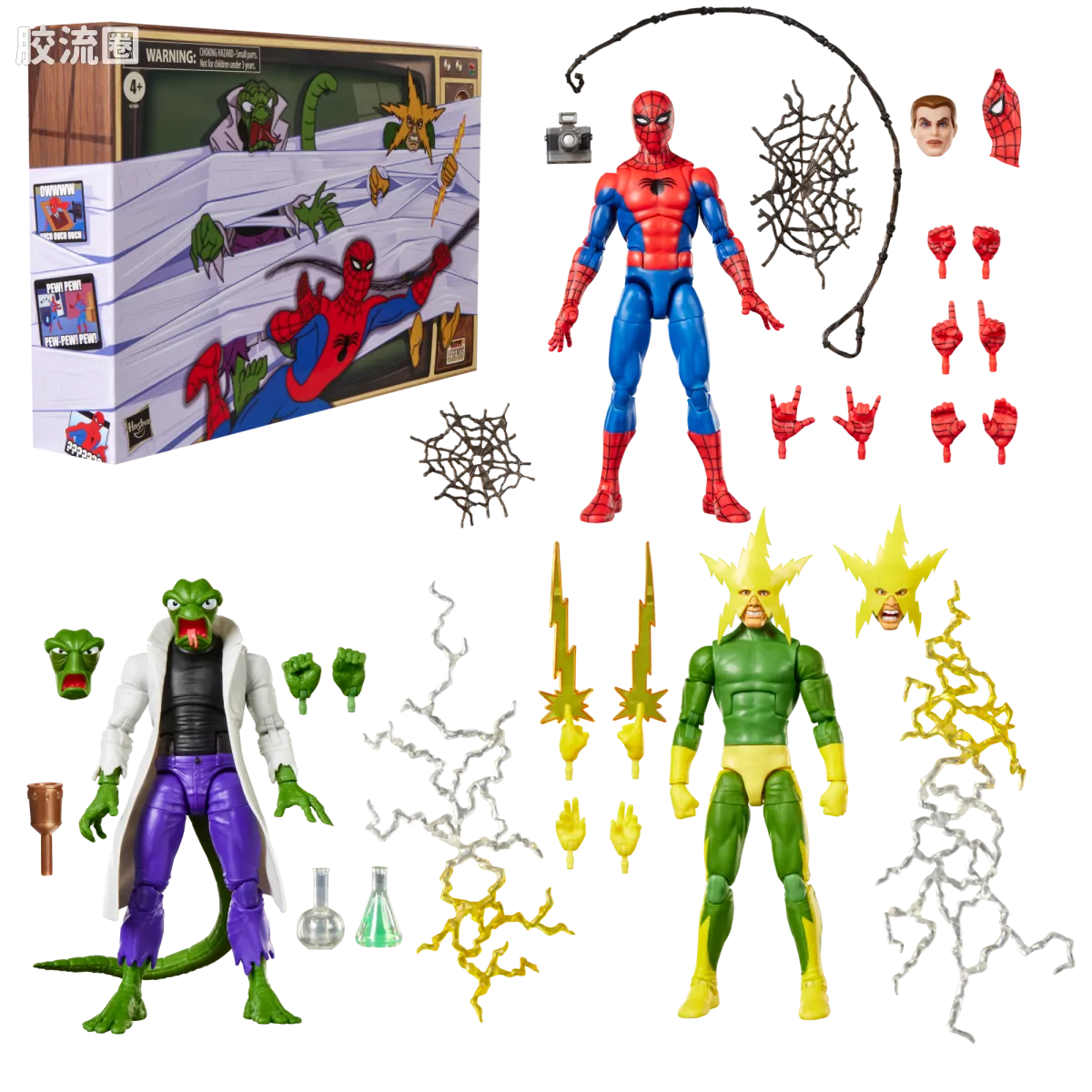 Marvel Legends/漫威传奇 可动人偶系列 多人套 蜘蛛侠、漫威蜥蜴人与漫威电光人 - 图片