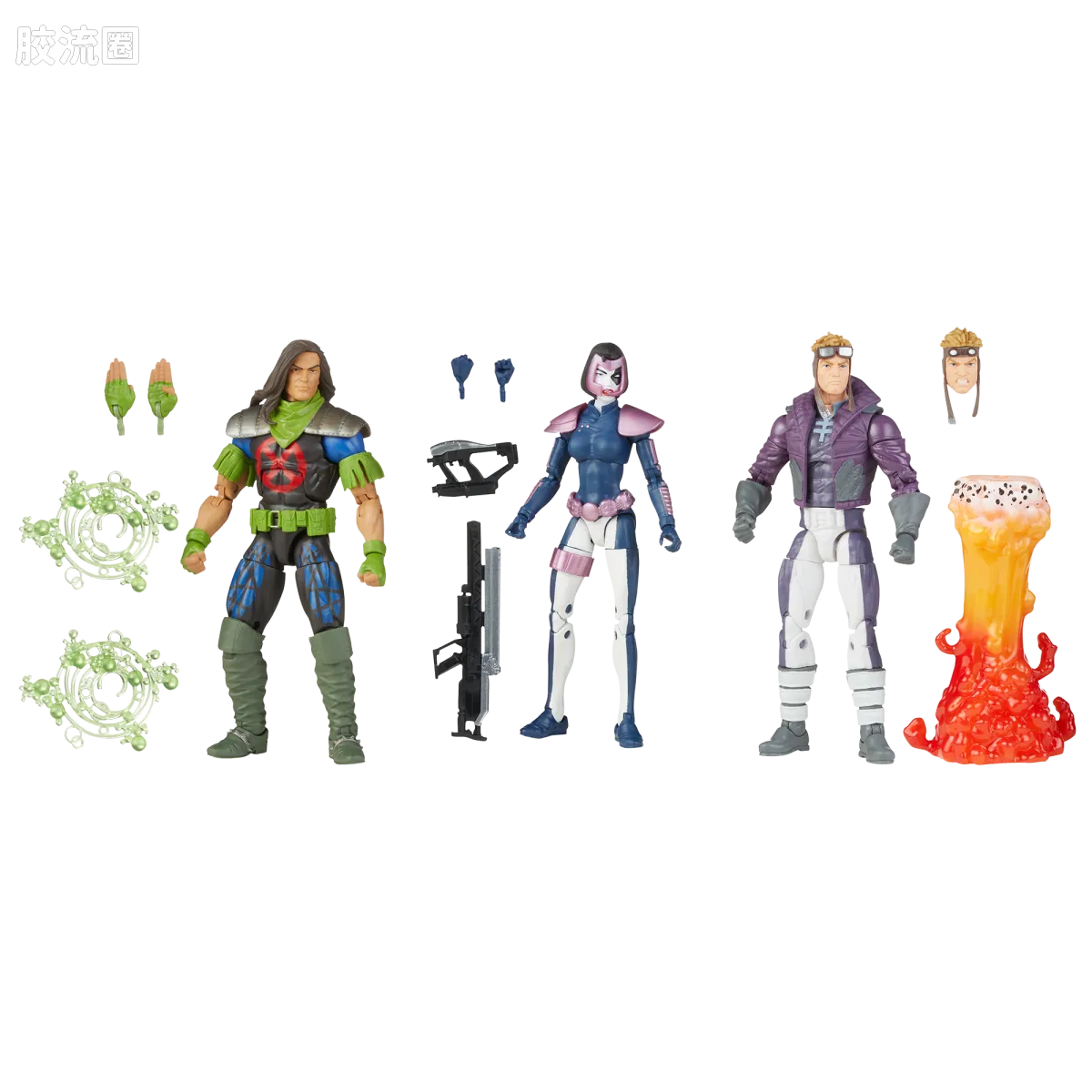 Marvel Legends/漫威传奇 可动人偶系列 多人套 X-Force 多米诺、里奇特 & 炮弹 - 图片