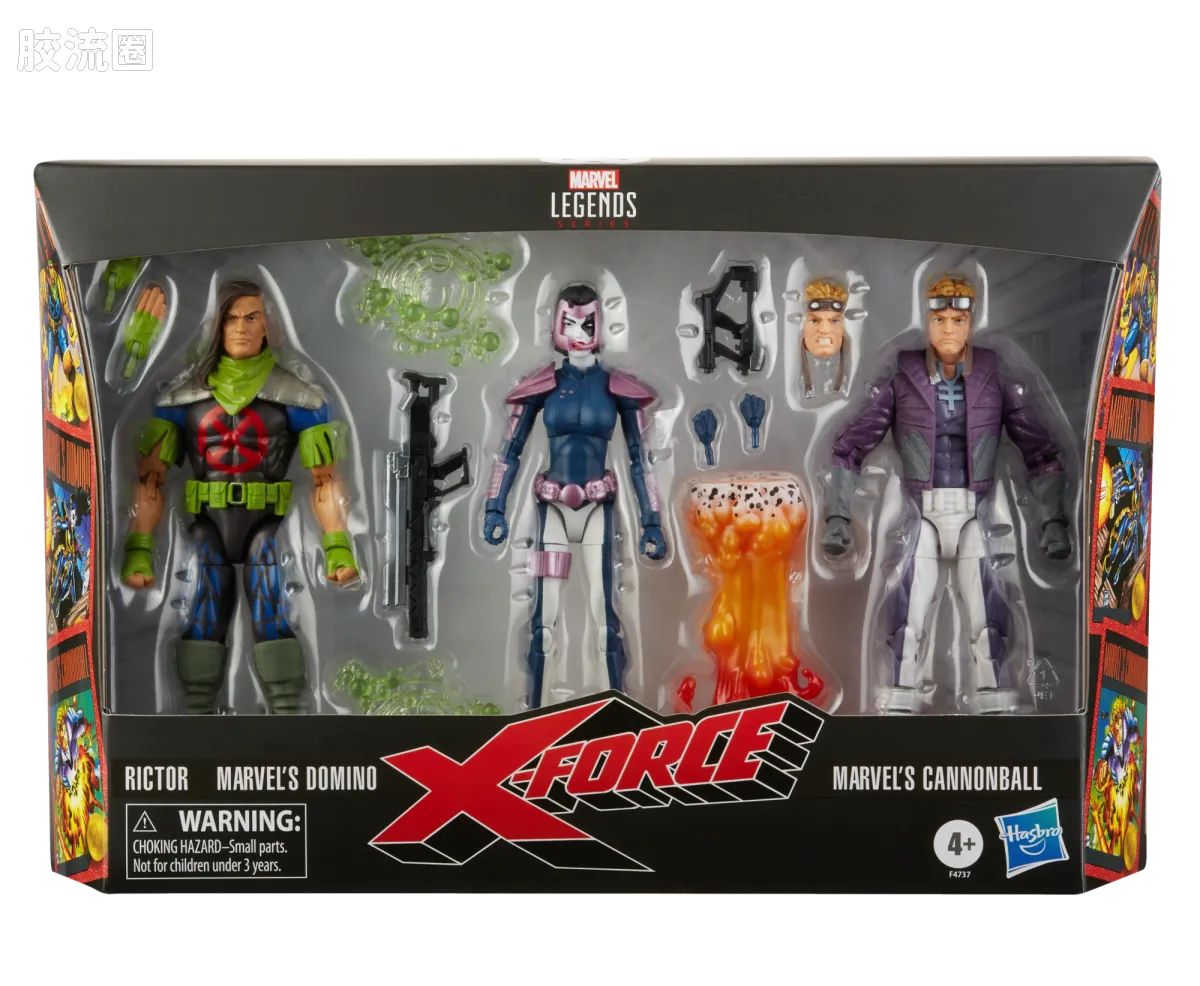 Marvel Legends/漫威传奇 可动人偶系列 多人套 X-Force 多米诺、里奇特 & 炮弹 - 图片