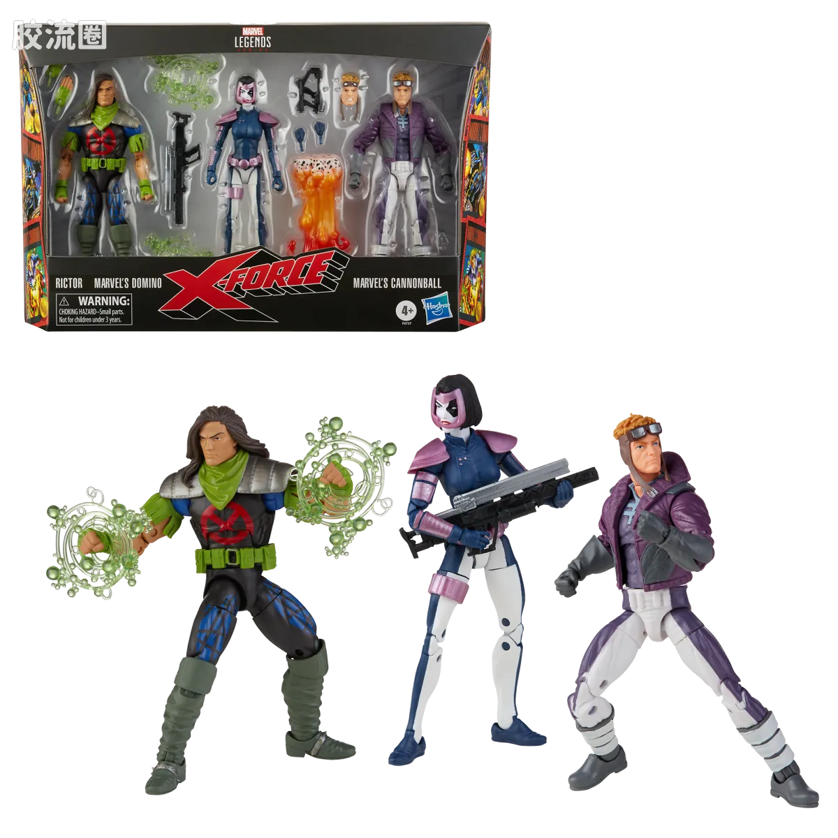 Marvel Legends/漫威传奇 可动人偶系列 多人套 X-Force 多米诺、里奇特 & 炮弹 - 图片