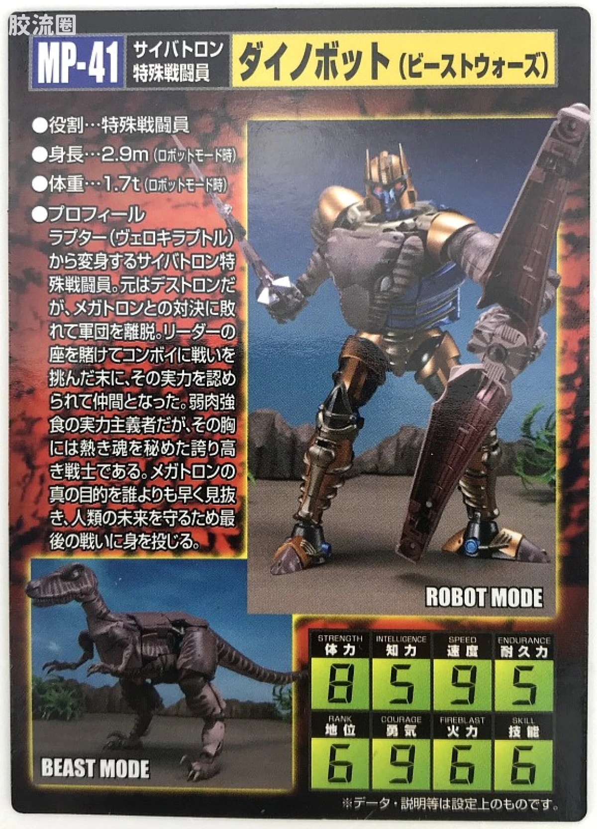变形金刚MP系列 MP日版 MP-41 恐龙勇士（BW） - 图片