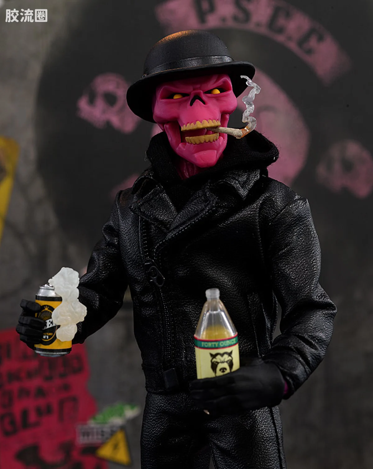 Mezco one-12系列 1/12 Rumble Society集体系列  粉骷髅混沌俱乐部 豪华版 ‘地狱演出’ 套装 - 图片