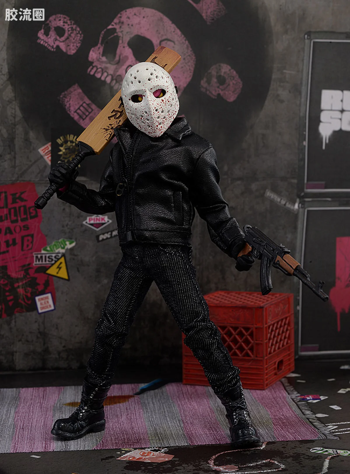 Mezco one-12系列 1/12 Rumble Society集体系列  粉骷髅混沌俱乐部 豪华版 ‘地狱演出’ 套装 - 图片