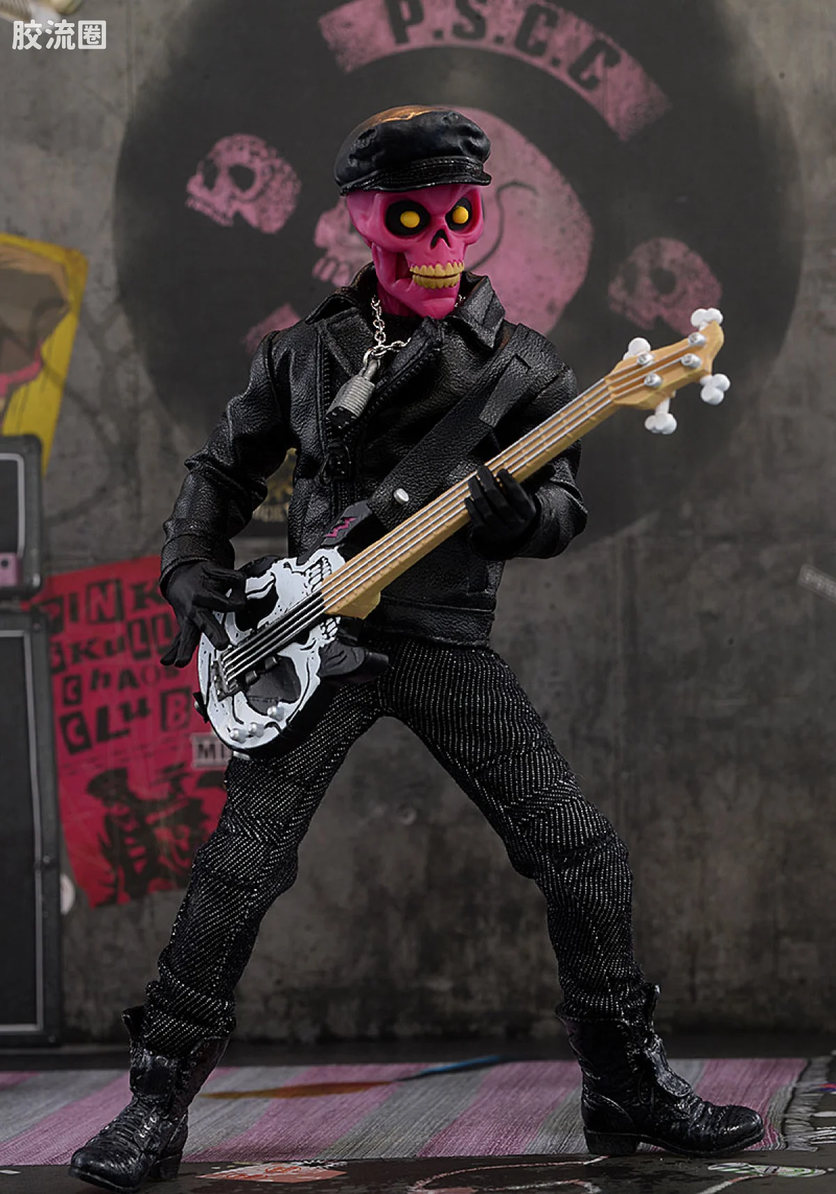 Mezco one-12系列 1/12 Rumble Society集体系列  粉骷髅混沌俱乐部 豪华版 ‘地狱演出’ 套装 - 图片