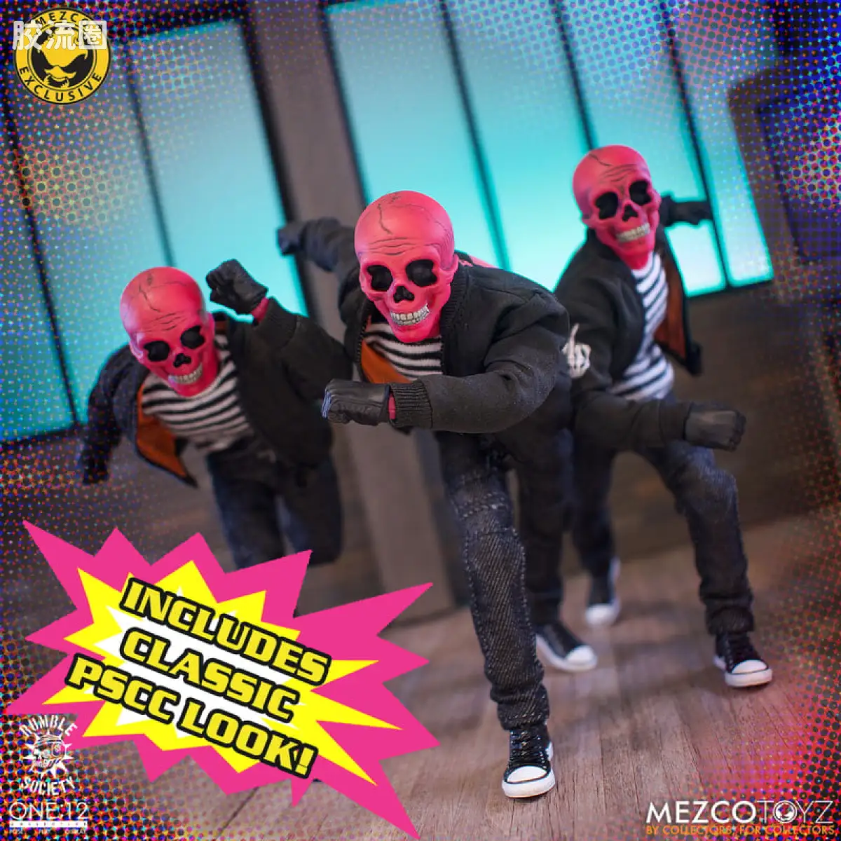 Mezco one-12系列 1/12 Rumble Society集体系列  粉骷髅混沌俱乐部 - 不洁安可胶囊 - 图片