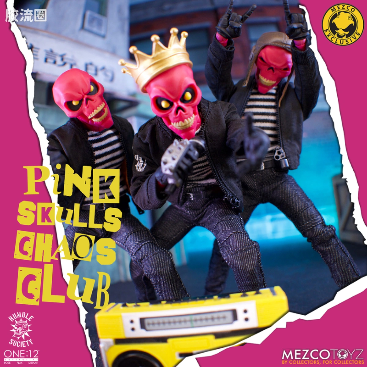 Mezco one-12系列 1/12 Rumble Society集体系列  粉骷髅混沌俱乐部 - 不洁安可胶囊 - 图片