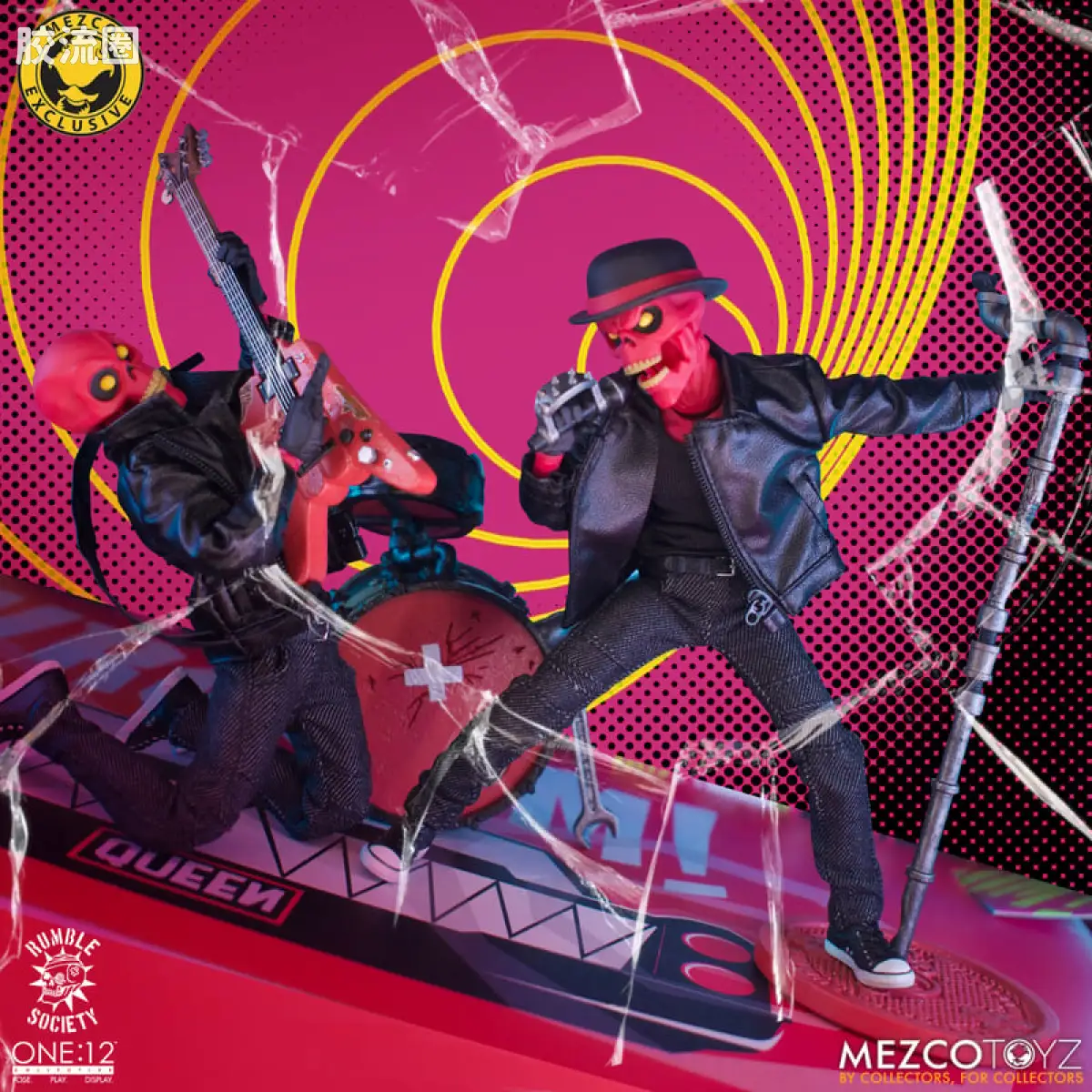 Mezco one-12系列 1/12 Rumble Society集体系列  粉骷髅混沌俱乐部 - 不洁安可胶囊 - 图片