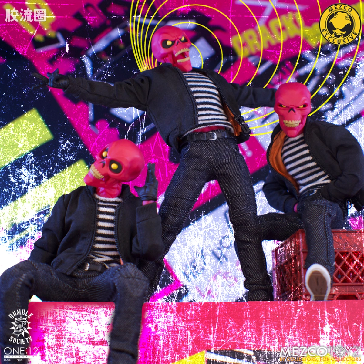 Mezco one-12系列 1/12 Rumble Society集体系列  粉骷髅混沌俱乐部 - 不洁安可胶囊 - 图片