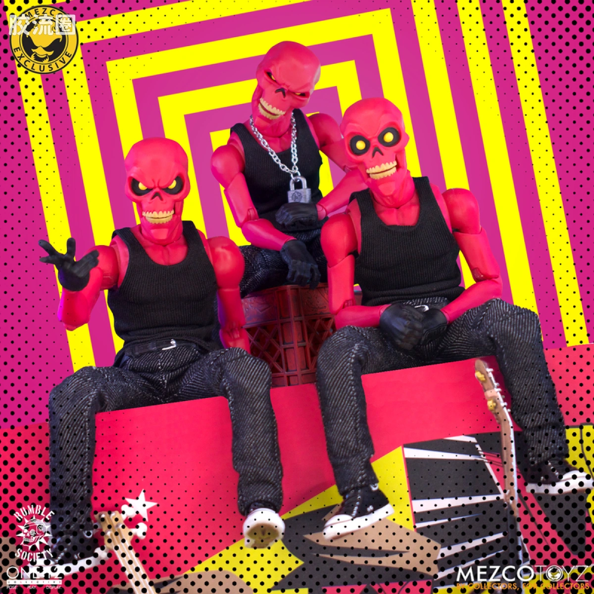 Mezco one-12系列 1/12 Rumble Society集体系列  粉骷髅混沌俱乐部 - 不洁安可胶囊 - 图片