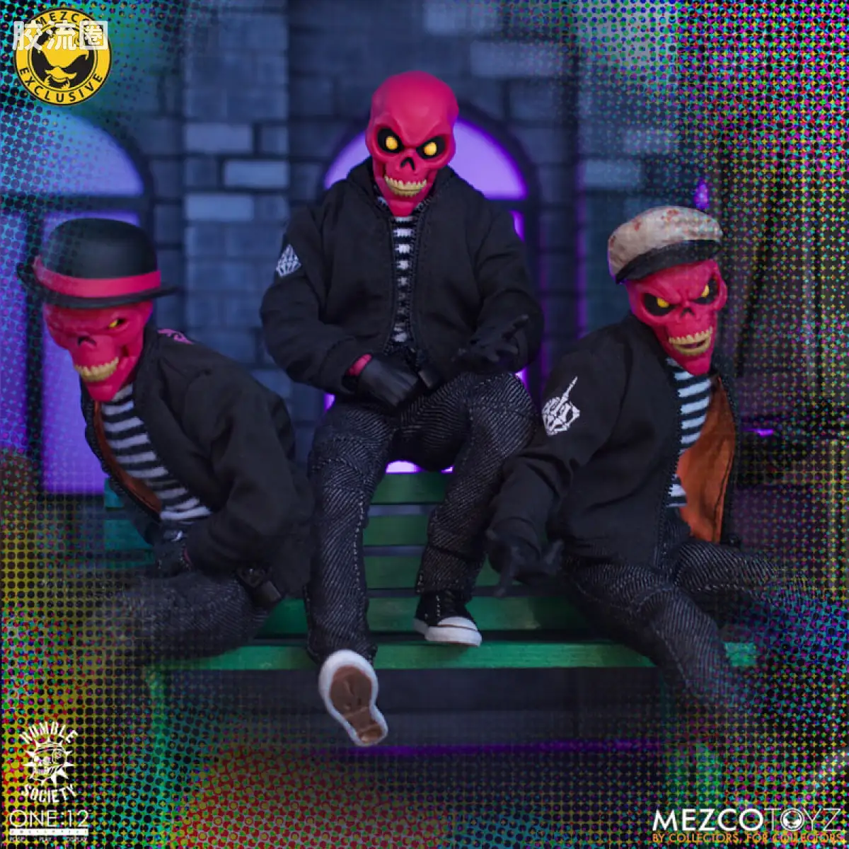 Mezco one-12系列 1/12 Rumble Society集体系列  粉骷髅混沌俱乐部 - 不洁安可胶囊 - 图片