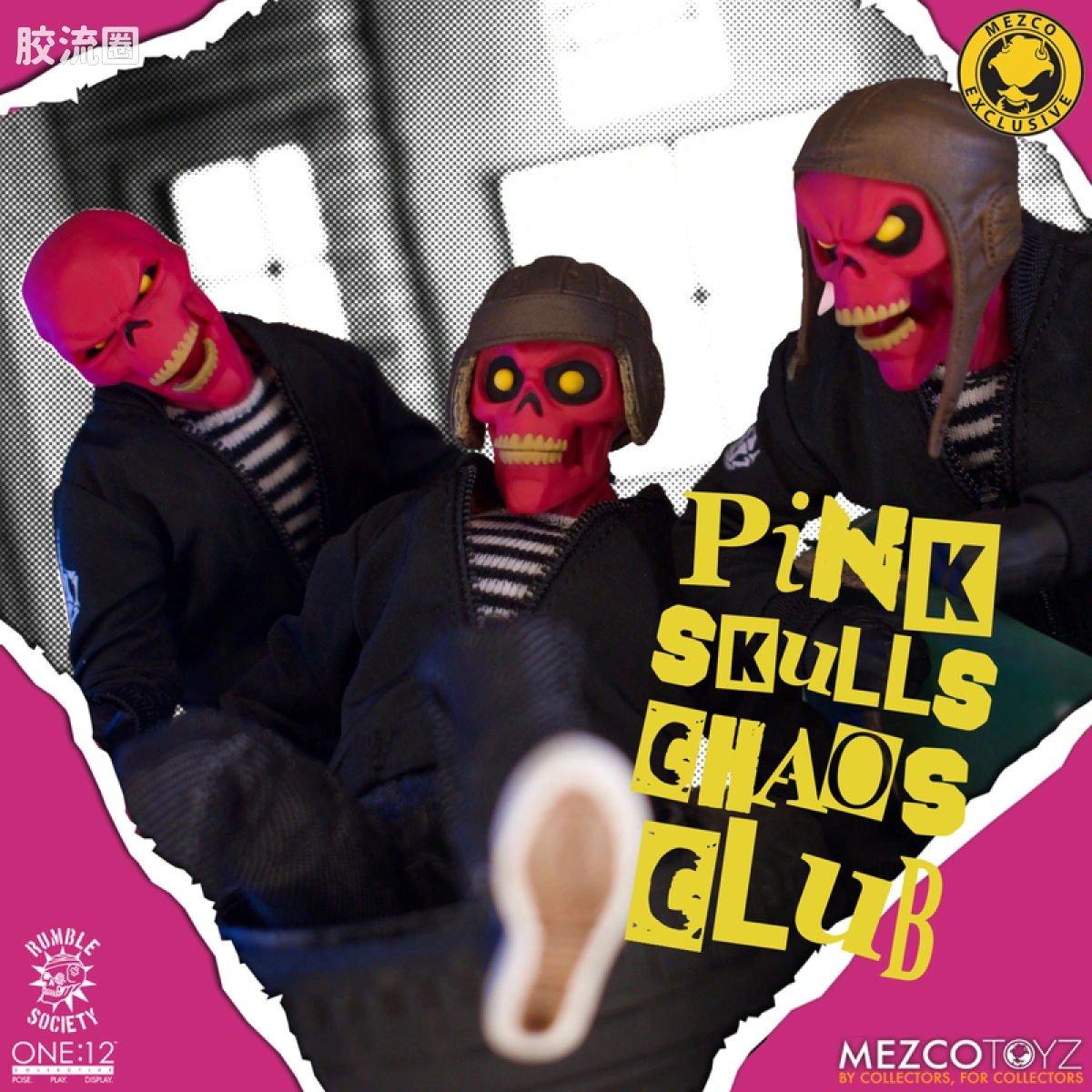 Mezco one-12系列 1/12 Rumble Society集体系列  粉骷髅混沌俱乐部 - 不洁安可胶囊 - 图片
