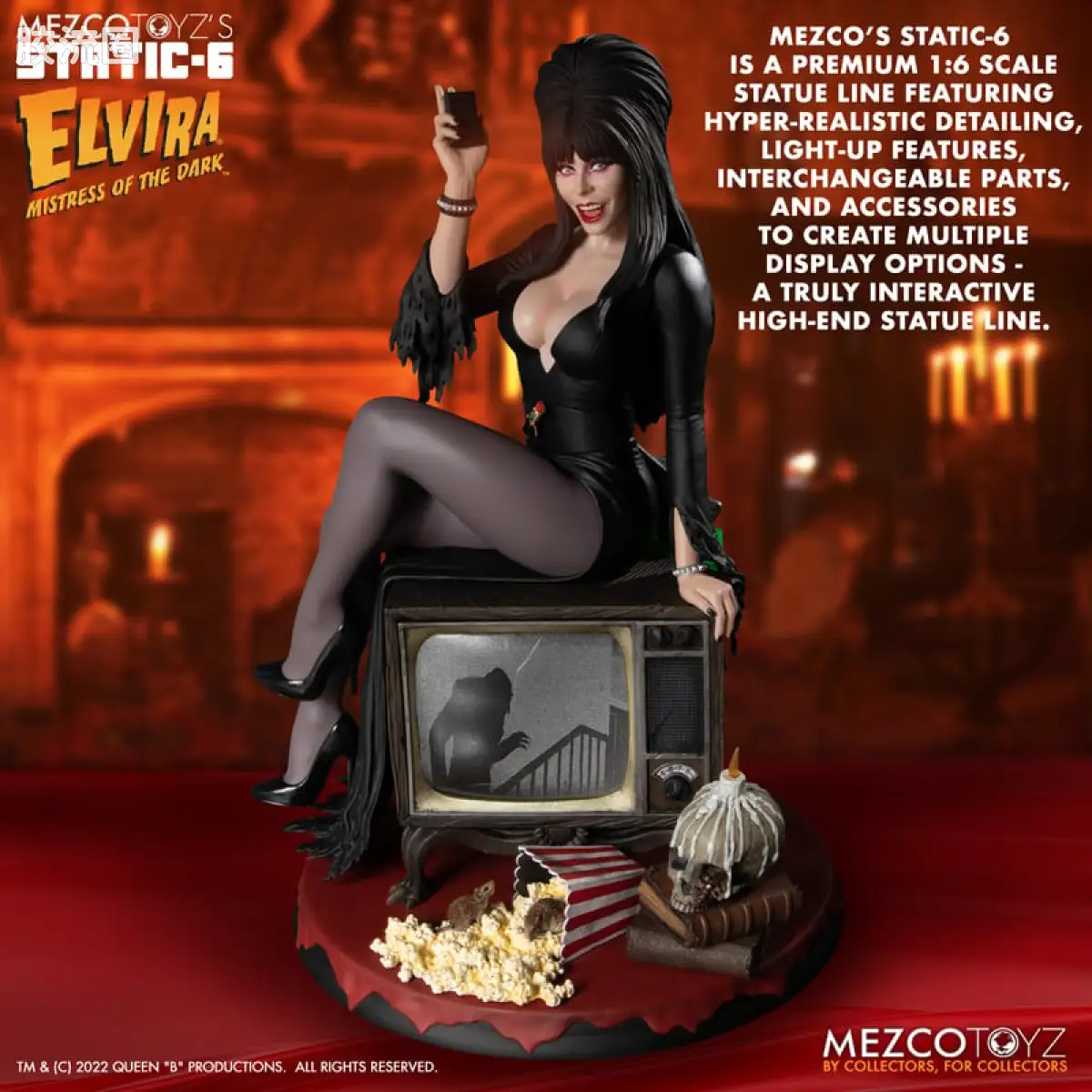 Mezco 综合系列 Static Six/静态-6 雕像系列 暗夜女王艾薇拉 - 图片
