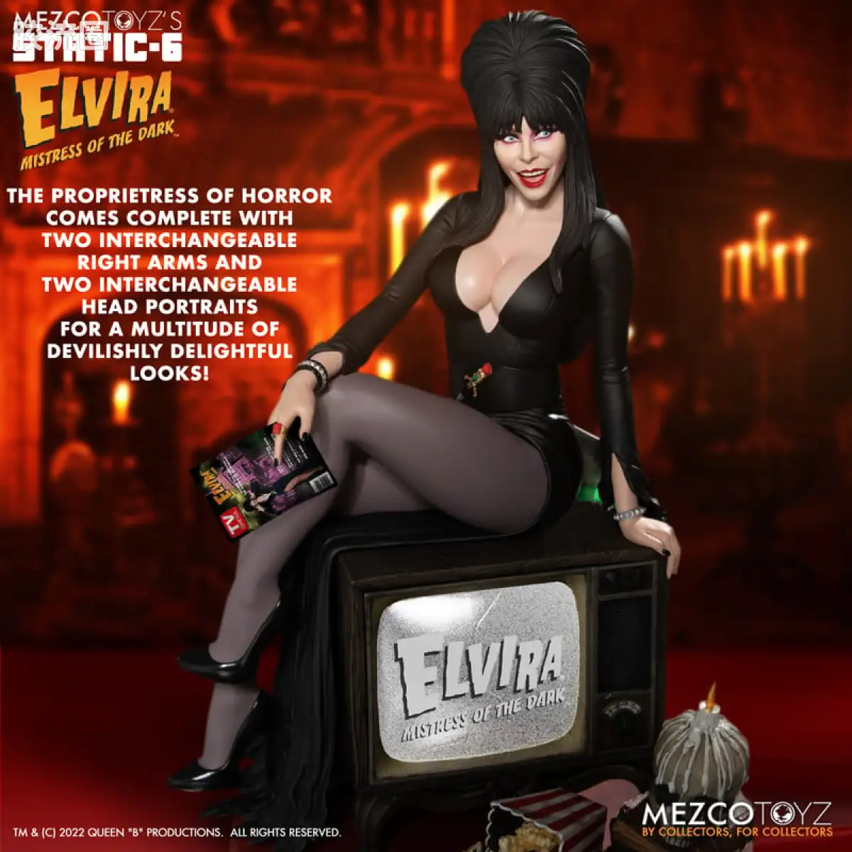 Mezco 综合系列 Static Six/静态-6 雕像系列 暗夜女王艾薇拉 - 图片