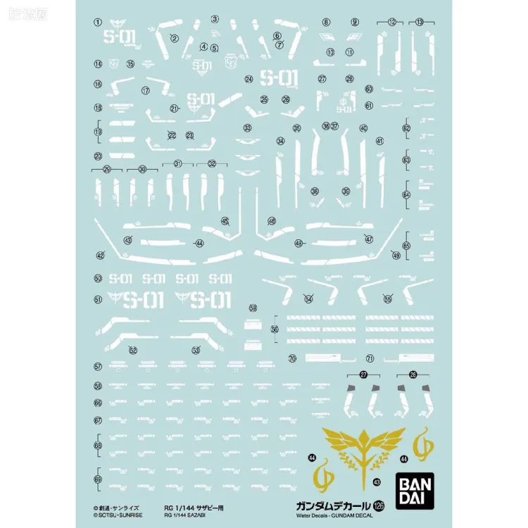 万代模型配件综合 GUNDAM DECAL 高达水贴普通版 No.126 RG 1/144 沙扎比用