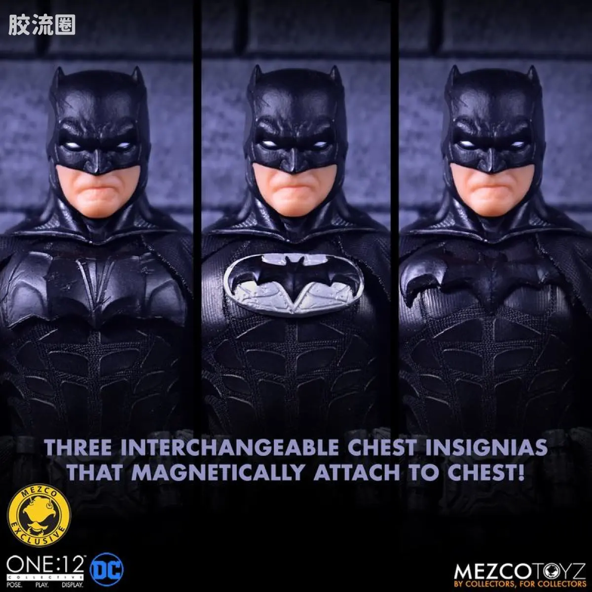 Mezco one-12系列 1/12 DC Comics集体系列 蝙蝠侠-至尊蝙蝠侠(全黑版） - 图片