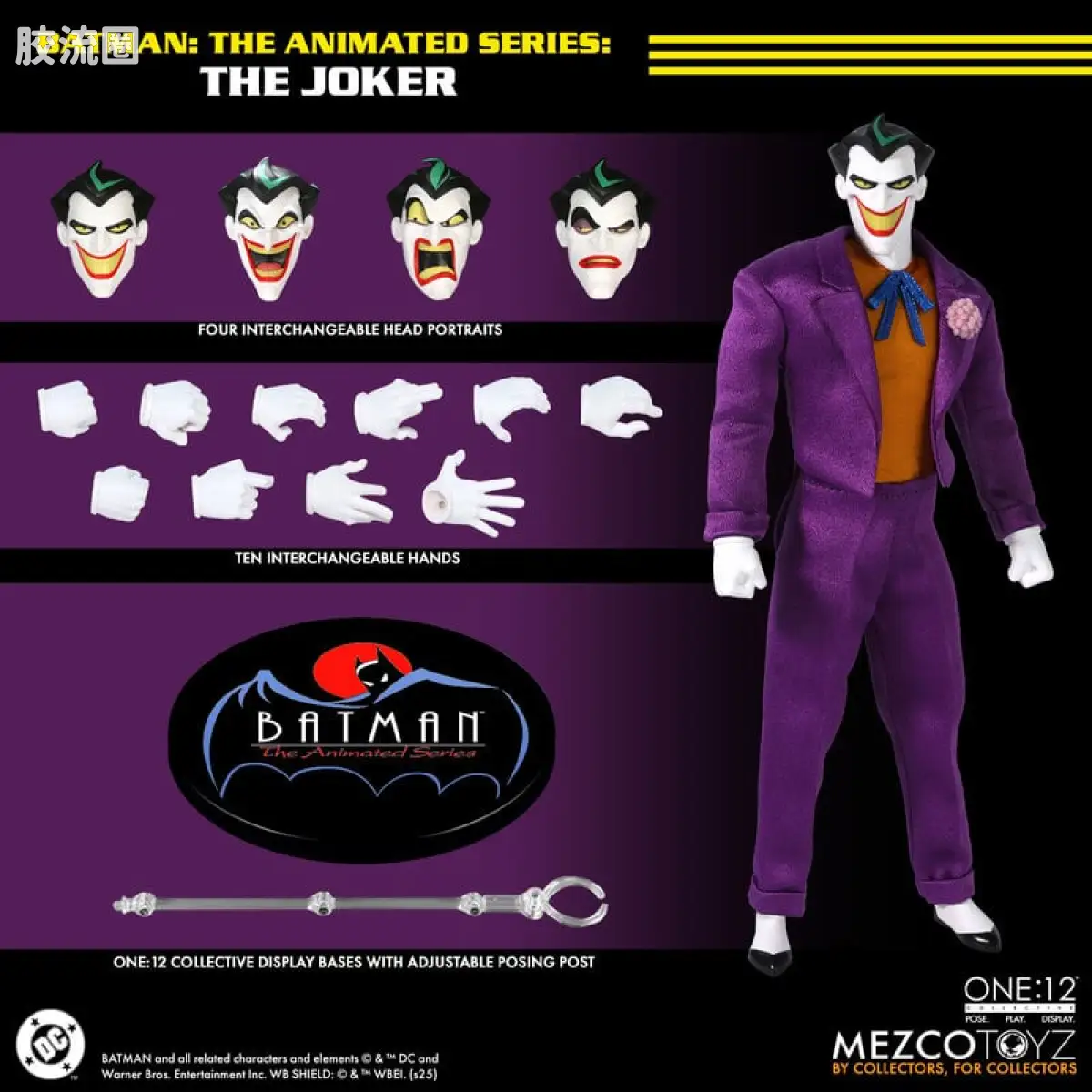 Mezco one-12系列 1/12 DC Comics集体系列 小丑—TAS动画版 - 图片