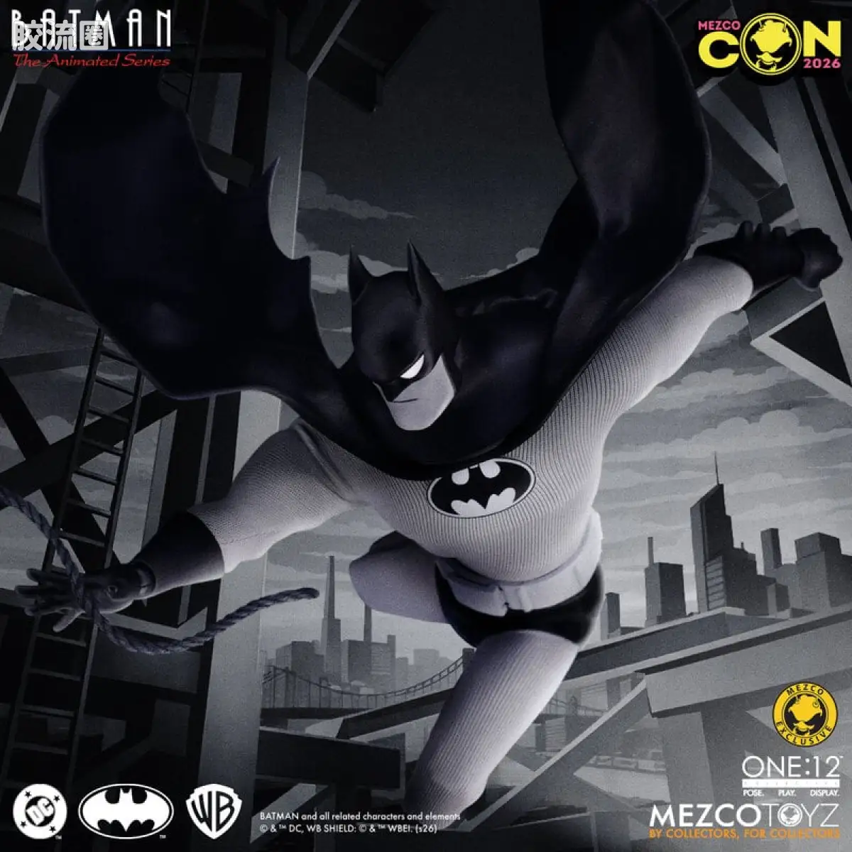 Mezco one-12系列 1/12 DC Comics集体系列 蝙蝠侠：动画系列 - 黑色电影版 - 图片
