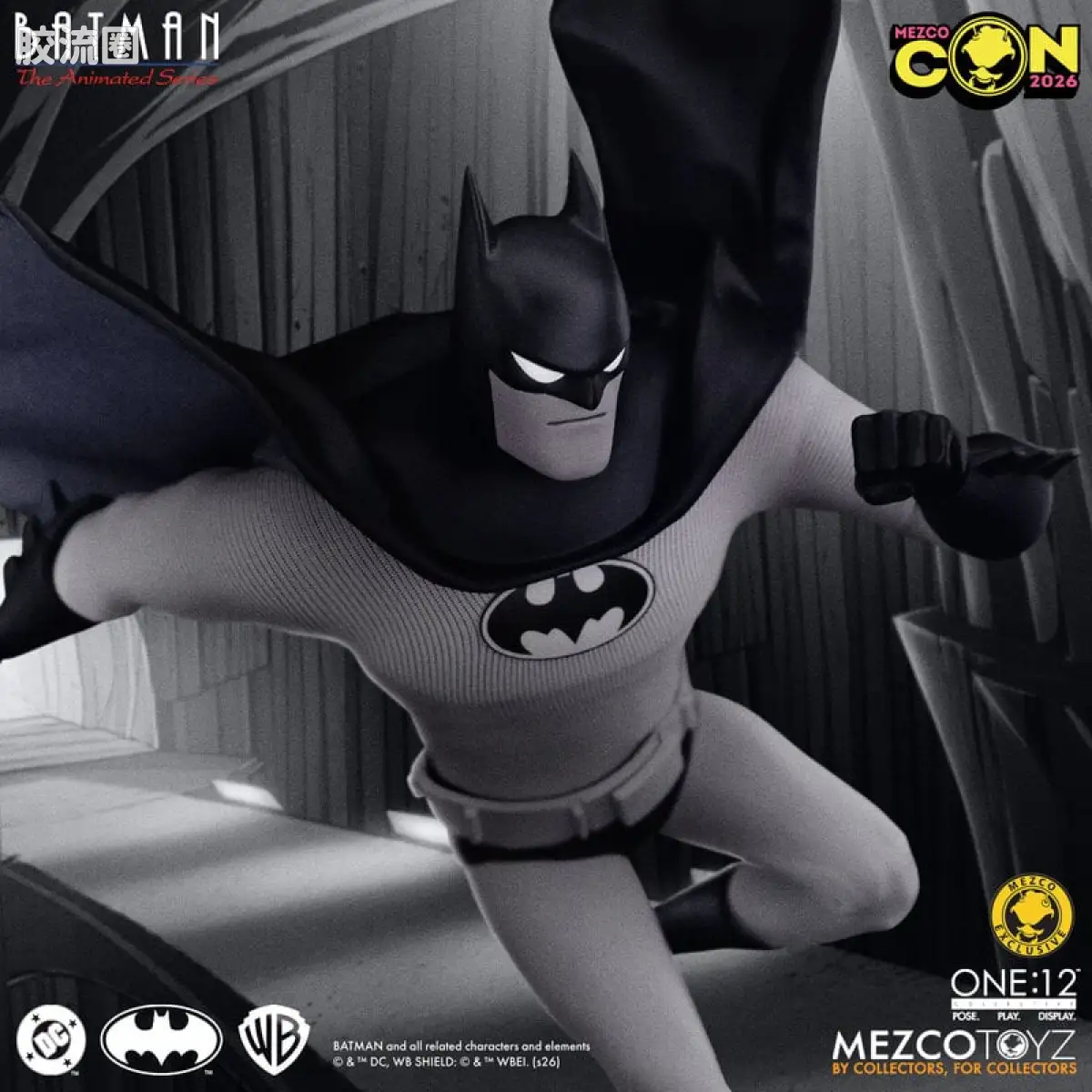 Mezco one-12系列 1/12 DC Comics集体系列 蝙蝠侠：动画系列 - 黑色电影版 - 图片