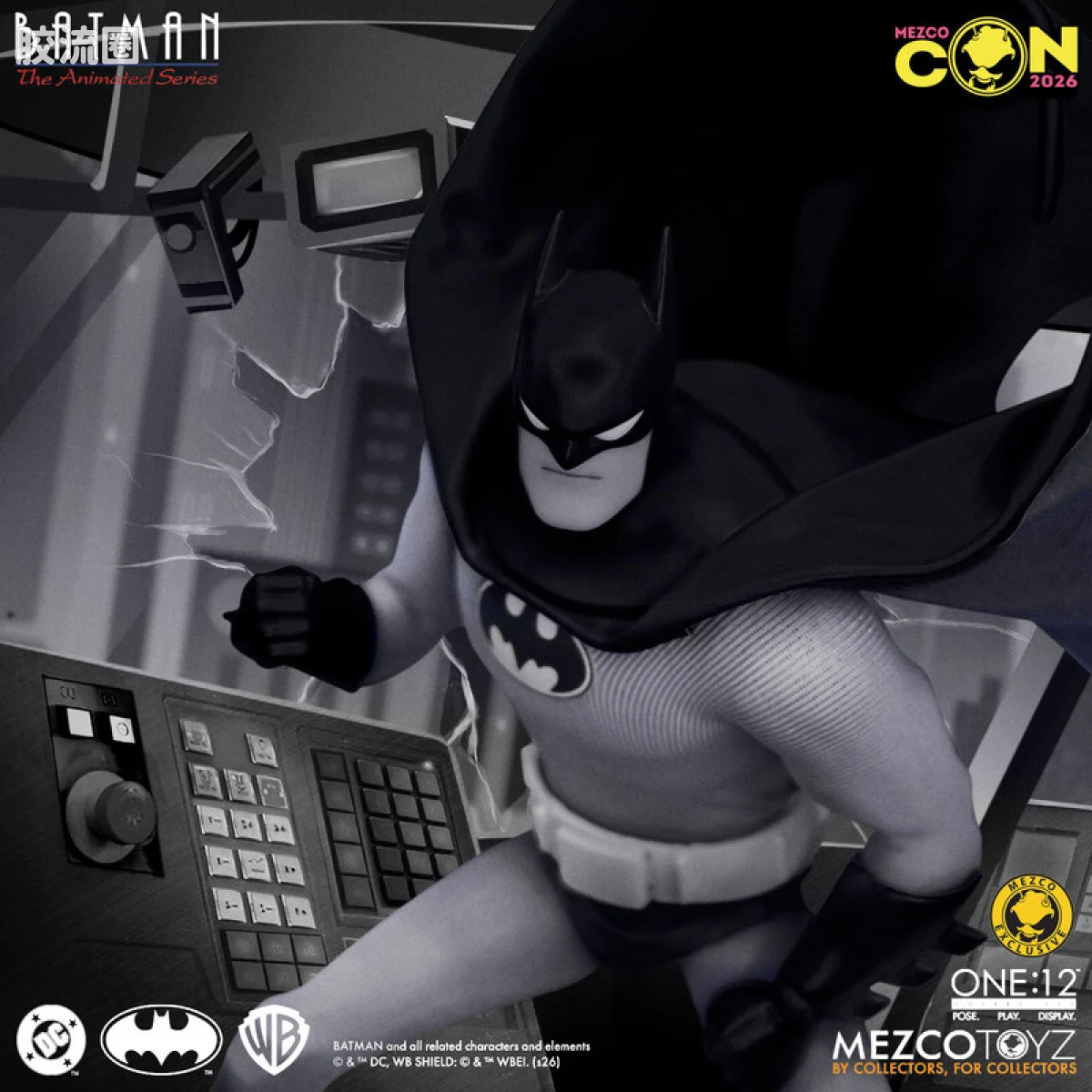 Mezco one-12系列 1/12 DC Comics集体系列 蝙蝠侠：动画系列 - 黑色电影版 - 图片