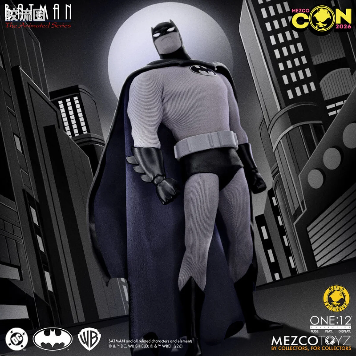 Mezco one-12系列 1/12 DC Comics集体系列 蝙蝠侠：动画系列 - 黑色电影版 - 图片