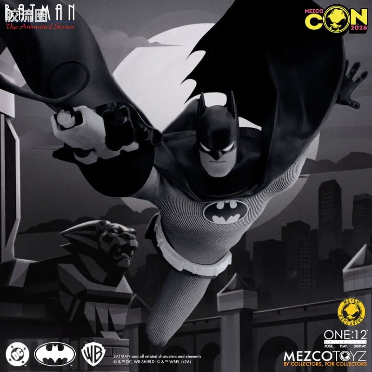 Mezco one-12系列 1/12 DC Comics集体系列 蝙蝠侠：动画系列 - 黑色电影版 - 图片