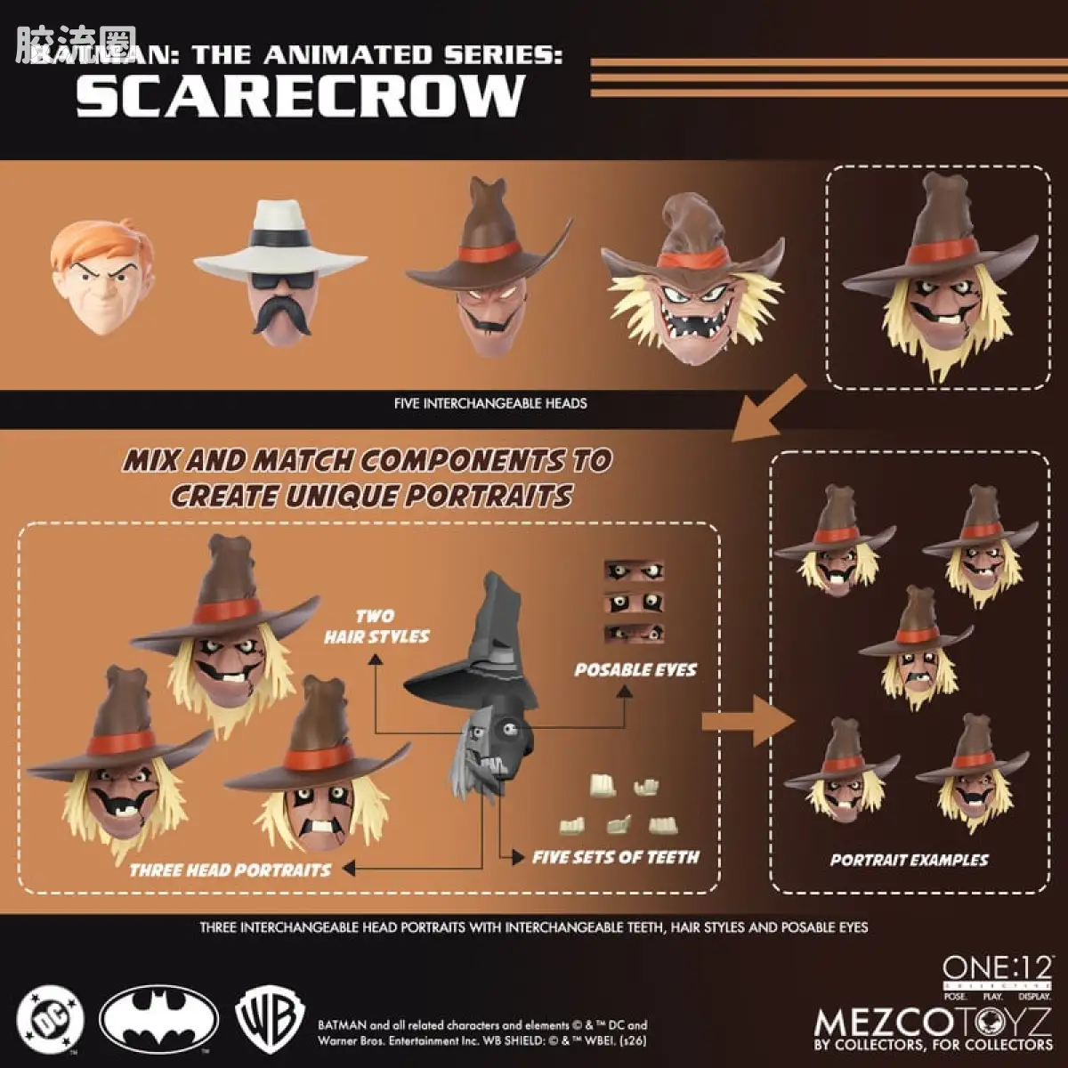 Mezco one-12系列 1/12 DC Comics集体系列 蝙蝠侠：动画系列 - 稻草人 - 图片