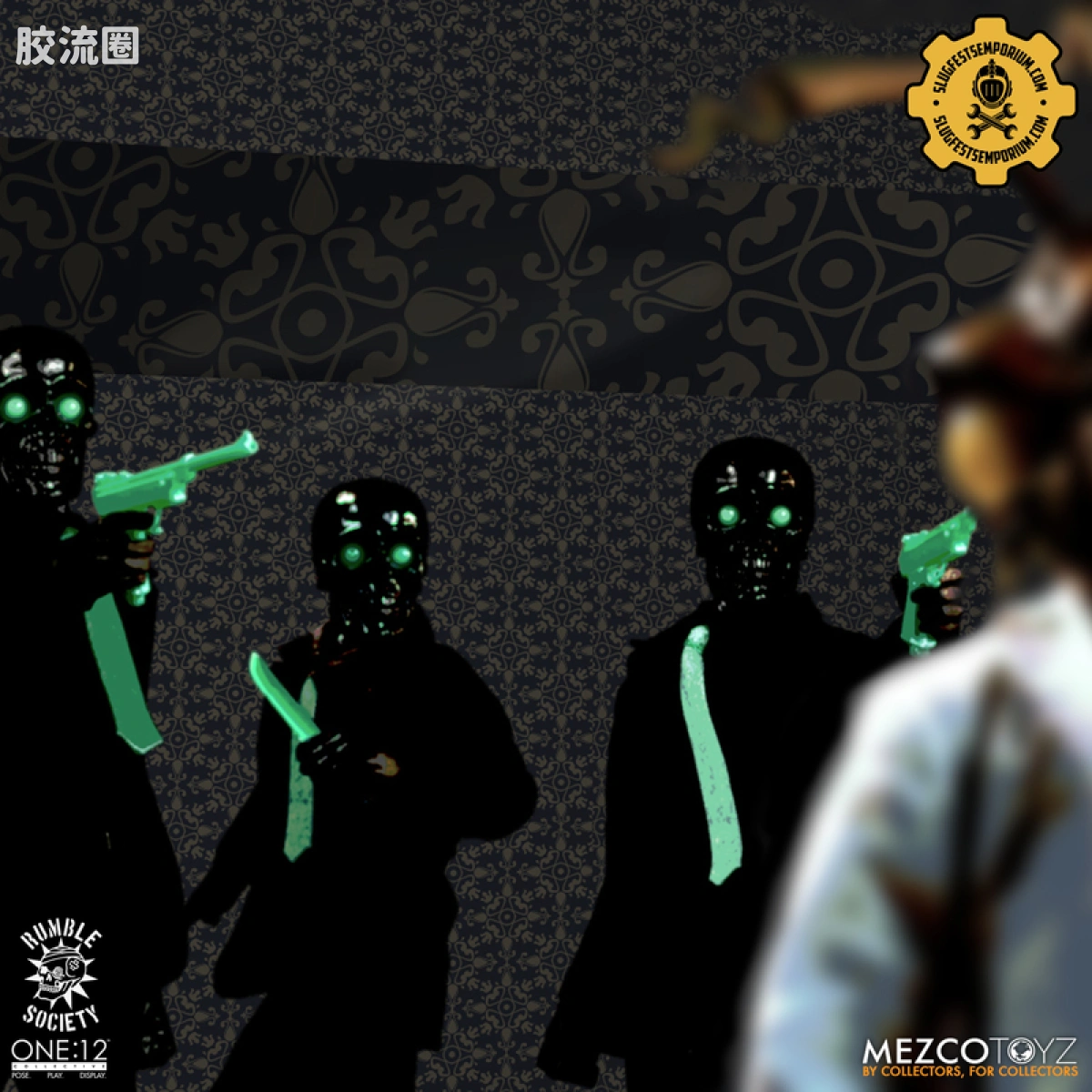 Mezco one-12系列 1/12 Rumble Society集体系列  黑骷髅 死亡中间人 - 图片