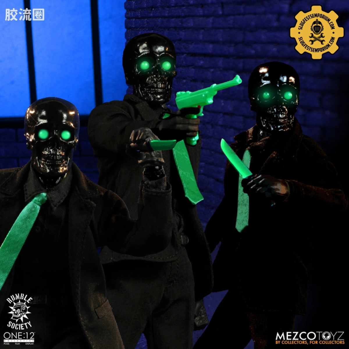 Mezco one-12系列 1/12 Rumble Society集体系列  黑骷髅 死亡中间人 - 图片