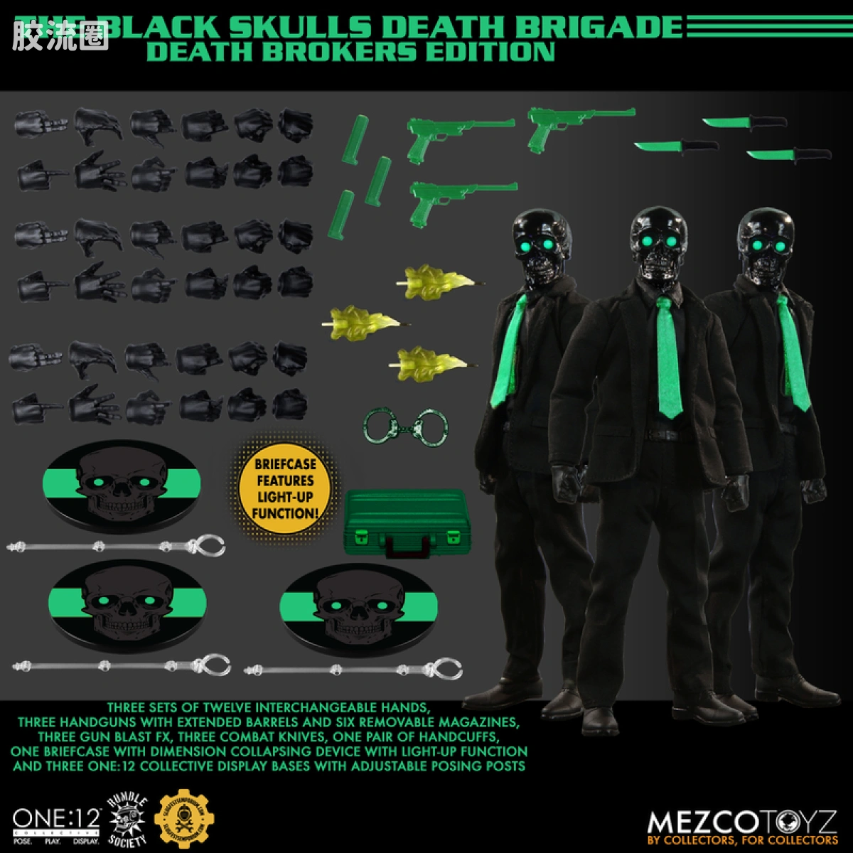 Mezco one-12系列 1/12 Rumble Society集体系列  黑骷髅 死亡中间人 - 图片