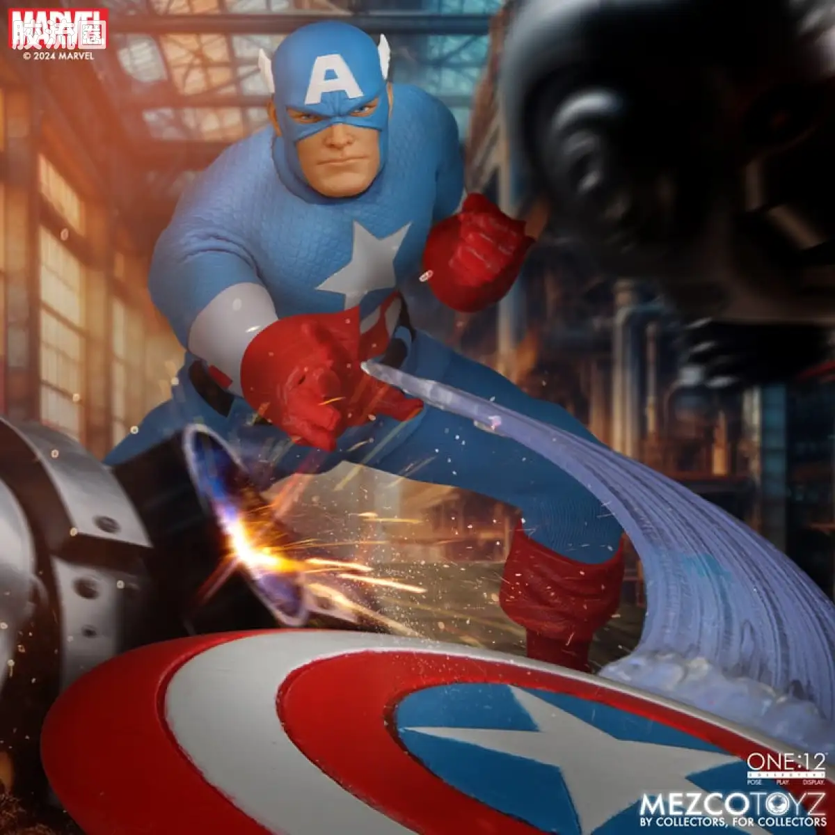 Mezco one-12系列 1/12 Marvel集体系列 美国队长—黄金时代版 - 图片