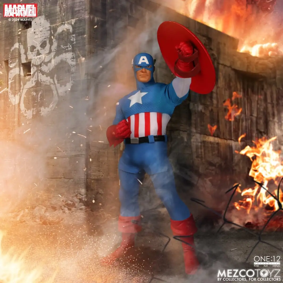 Mezco one-12系列 1/12 Marvel集体系列 美国队长—黄金时代版 - 图片