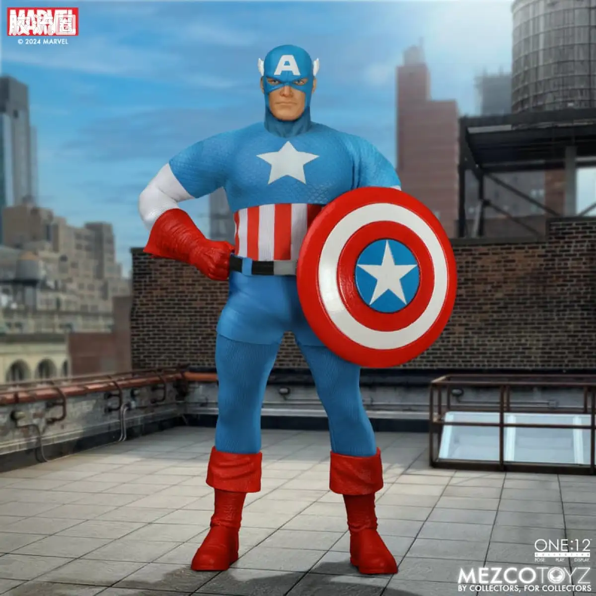 Mezco one-12系列 1/12 Marvel集体系列 美国队长—黄金时代版 - 图片