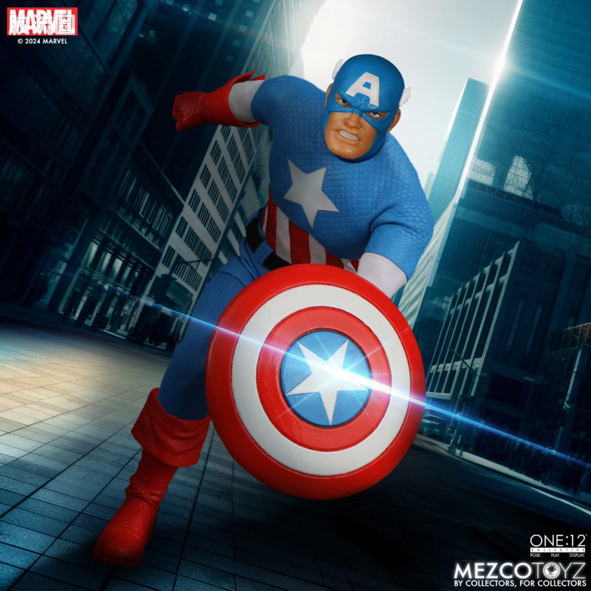 Mezco one-12系列 1/12 Marvel集体系列 美国队长—黄金时代版 - 图片