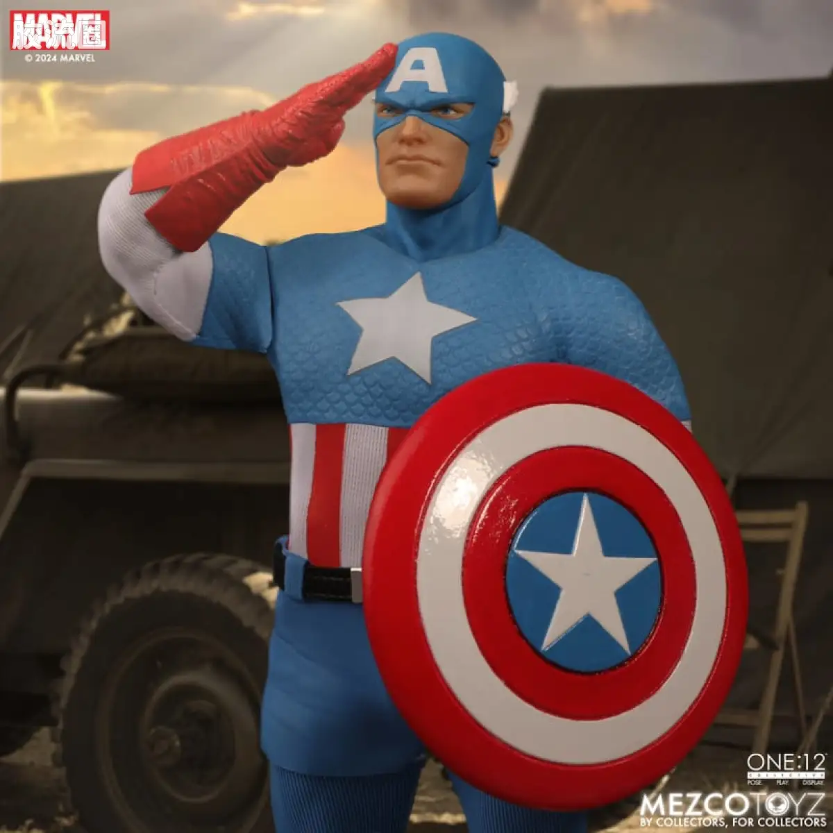 Mezco one-12系列 1/12 Marvel集体系列 美国队长—黄金时代版 - 图片