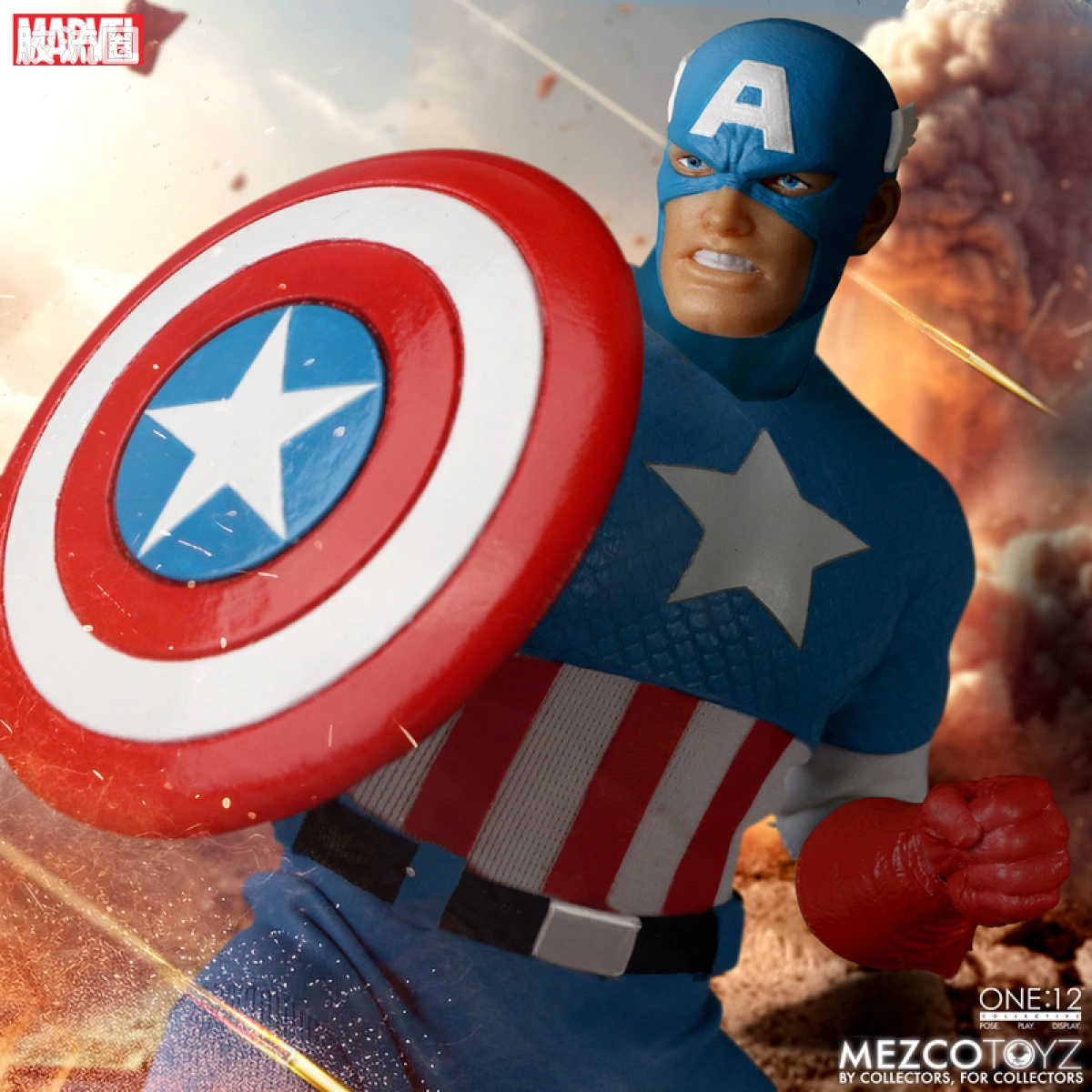 Mezco one-12系列 1/12 Marvel集体系列 美国队长—黄金时代版 - 图片