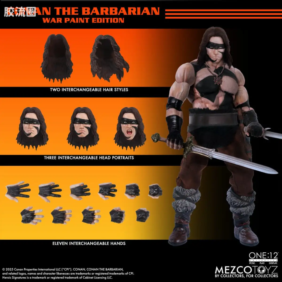 Mezco one-12系列 1/12集体系列 野蛮人柯南—施瓦辛格版（隐匿妆） - 图片