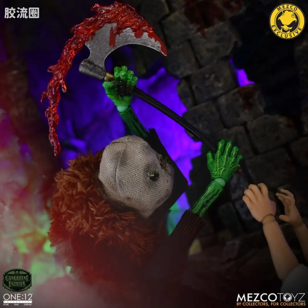 Mezco one-12系列 1/12 Rumble Society集体系列  坏蛆庄园 绿掘墓人 袋头屠夫 - 图片