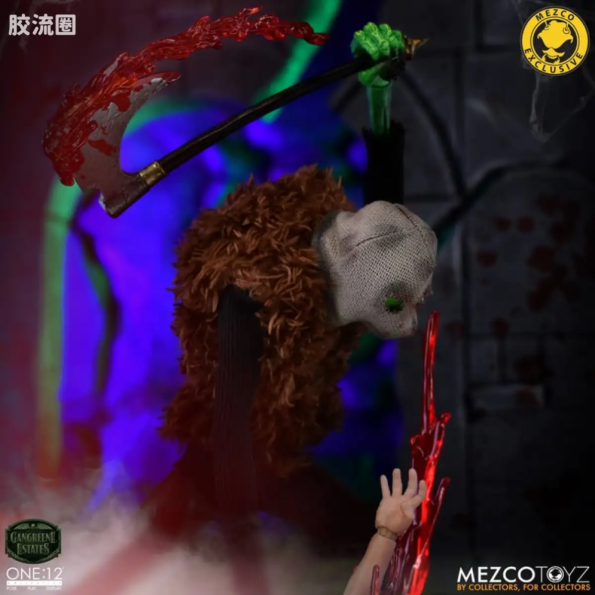 Mezco one-12系列 1/12 Rumble Society集体系列  坏蛆庄园 绿掘墓人 袋头屠夫 - 图片