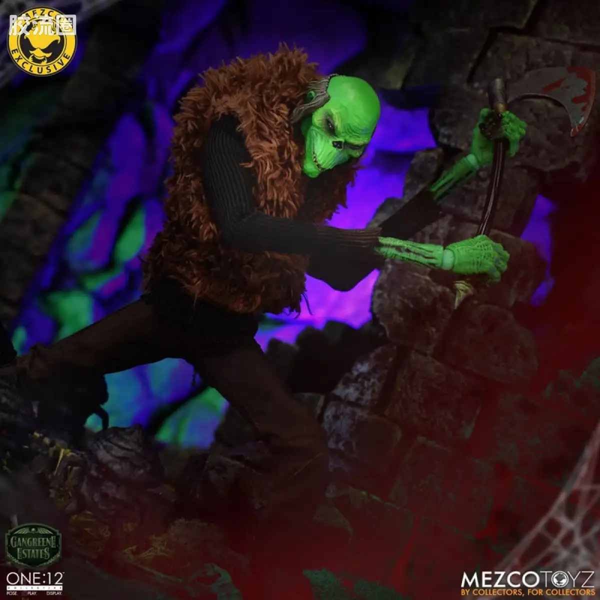 Mezco one-12系列 1/12 Rumble Society集体系列  坏蛆庄园 绿掘墓人 袋头屠夫 - 图片