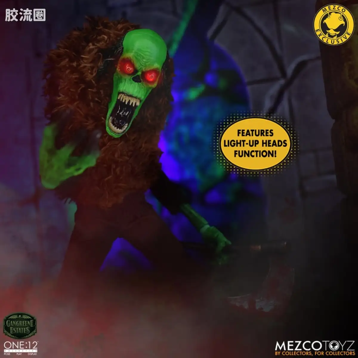 Mezco one-12系列 1/12 Rumble Society集体系列  坏蛆庄园 绿掘墓人 袋头屠夫 - 图片