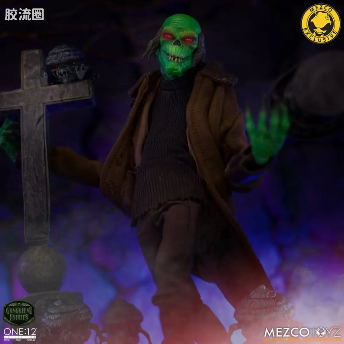 Mezco one-12系列 1/12 Rumble Society集体系列  坏蛆庄园 绿掘墓人 袋头屠夫 - 图片