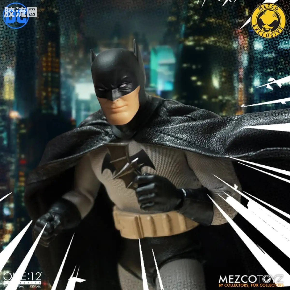 Mezco one-12系列 1/12 DC Comics集体系列 蝙蝠侠—黄金时代 黑色版 - 图片