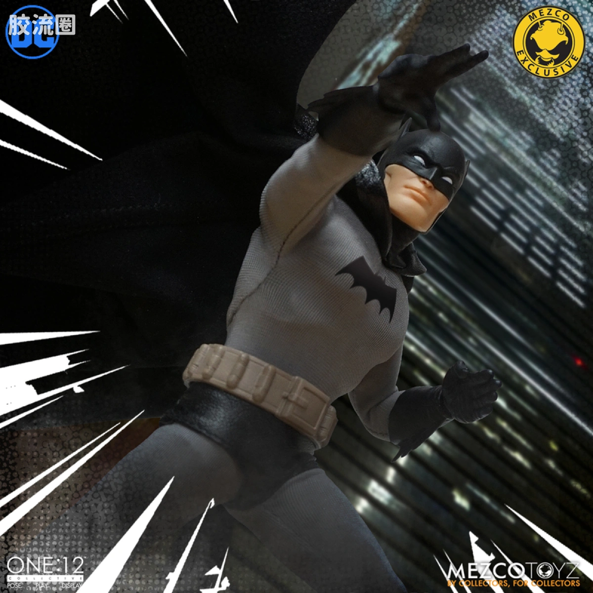 Mezco one-12系列 1/12 DC Comics集体系列 蝙蝠侠—黄金时代 黑色版 - 图片