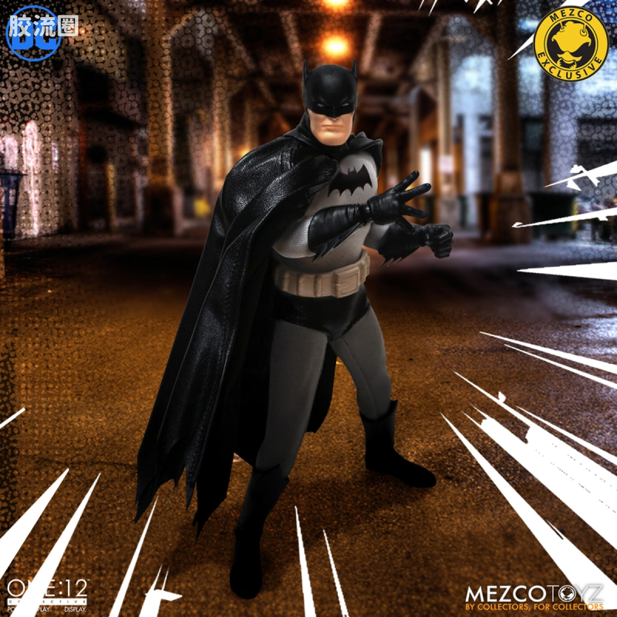 Mezco one-12系列 1/12 DC Comics集体系列 蝙蝠侠—黄金时代 黑色版 - 图片