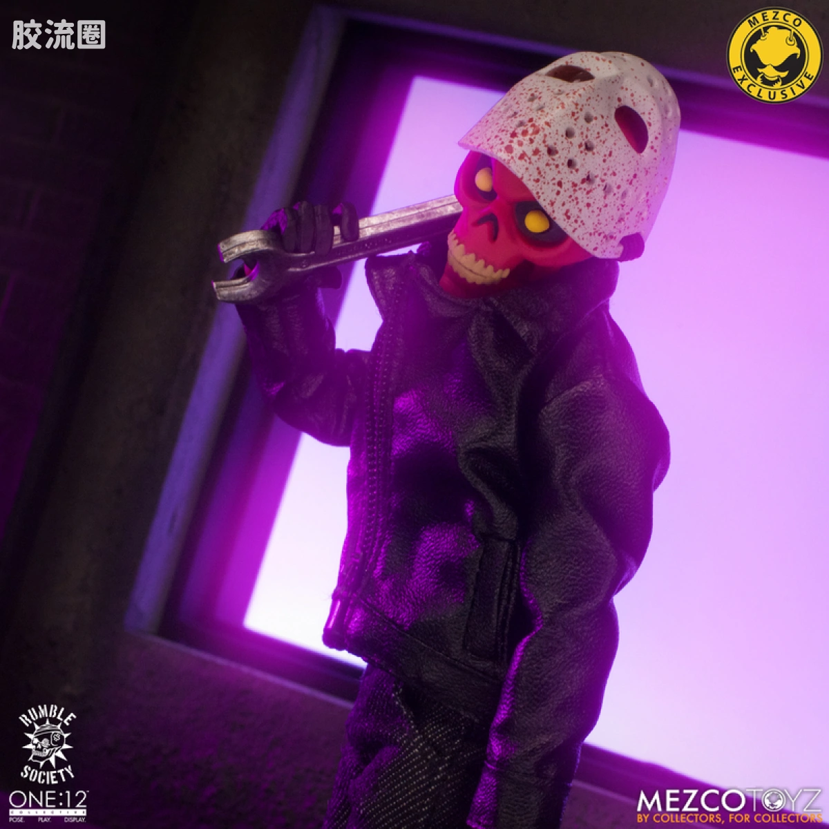 Mezco one-12系列 1/12 Rumble Society集体系列  粉骷髅混沌俱乐部 豪华版 ‘地狱演出’ 套装 - 图片