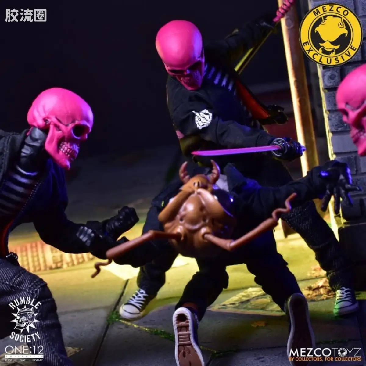 Mezco one-12系列 1/12 Rumble Society集体系列  粉骷髅混沌俱乐部 - 图片