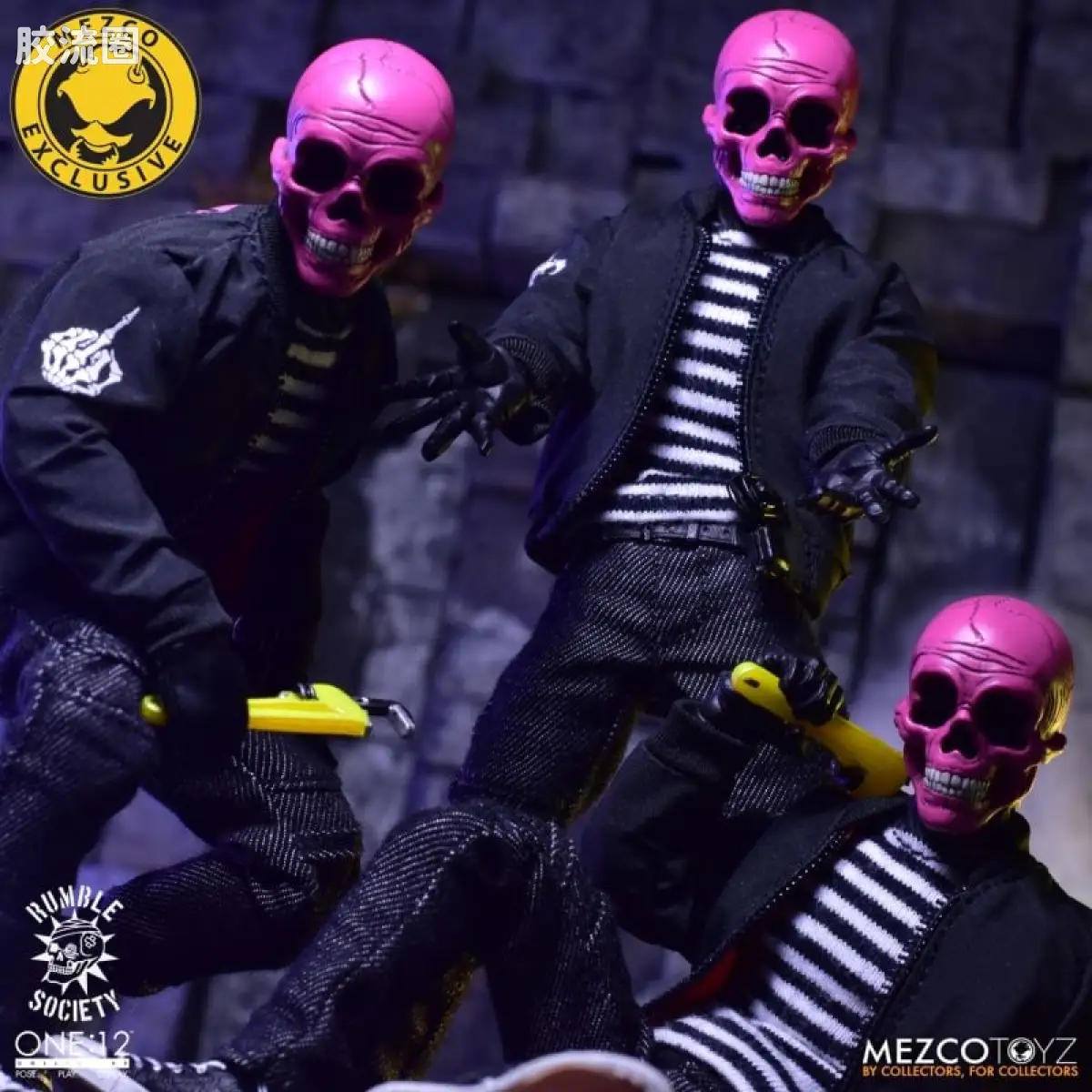 Mezco one-12系列 1/12 Rumble Society集体系列  粉骷髅混沌俱乐部 - 图片