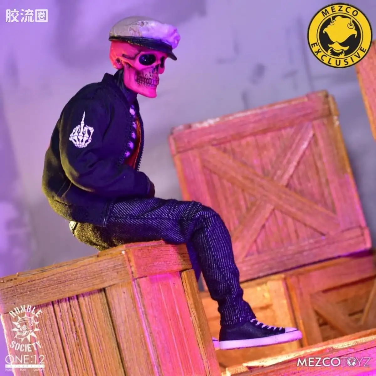 Mezco one-12系列 1/12 Rumble Society集体系列  粉骷髅混沌俱乐部 - 图片
